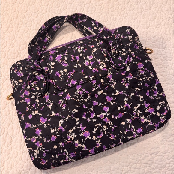 Marc Jacobs Black and Purple Laptop Case Floral Design - Picture 2 of 3